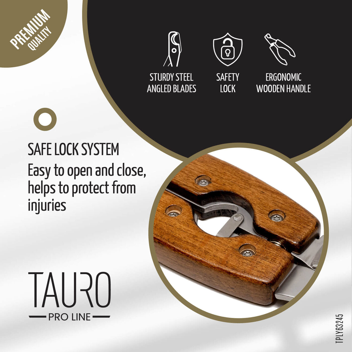 Large Wooden Handle Dog & Cat Nail Clipper with Safety Lock