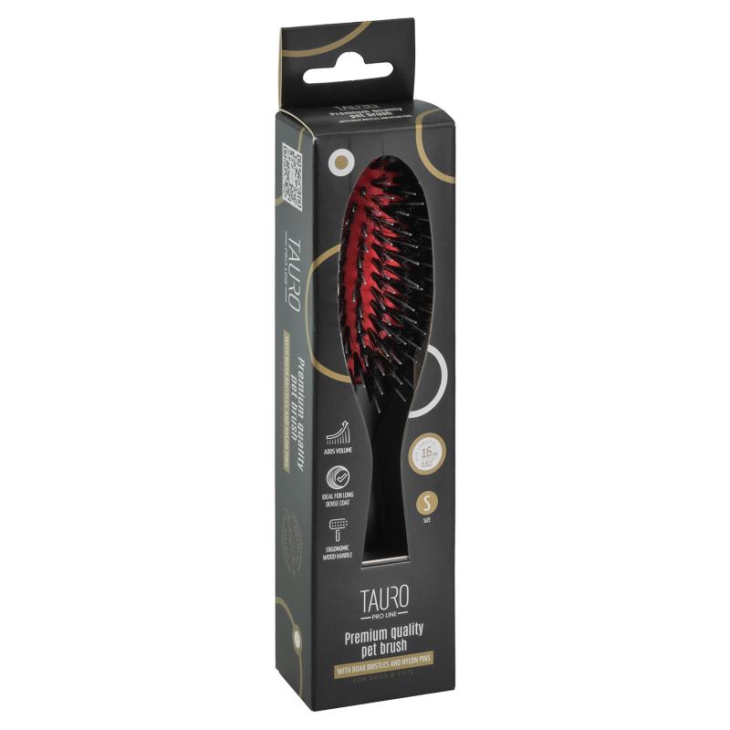 Oval Beechwood Grooming Brush with Boar Bristles & Nylon Pins