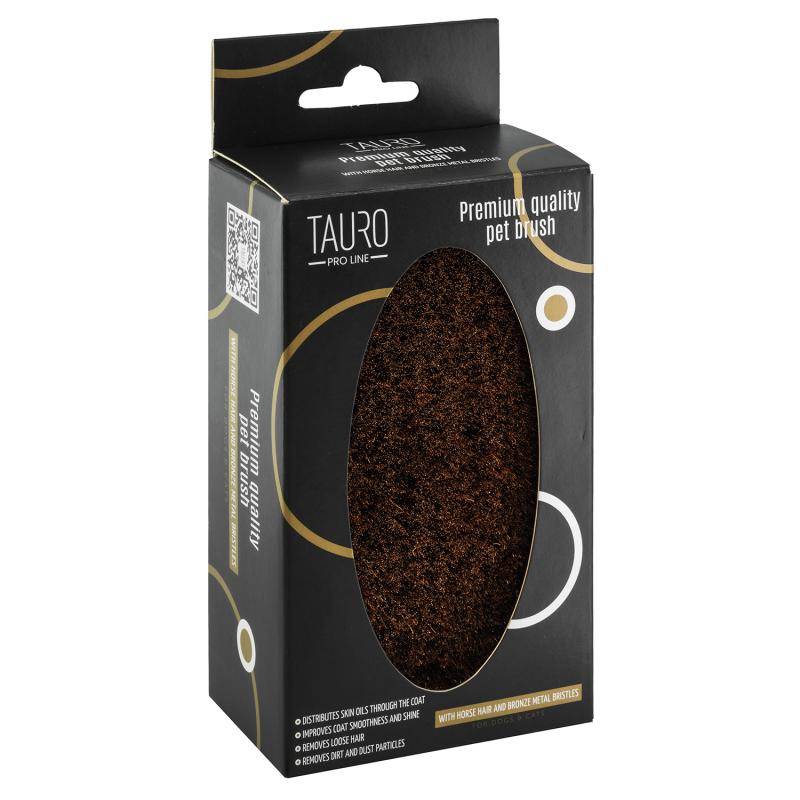 Oval Pearwood Grooming Brush with Horsehair & Bronze Wire