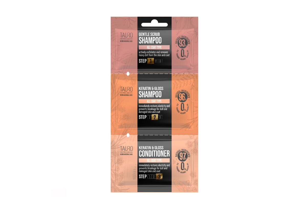 3-Step Keratin Coat Care Sample Set for Dogs & Cats