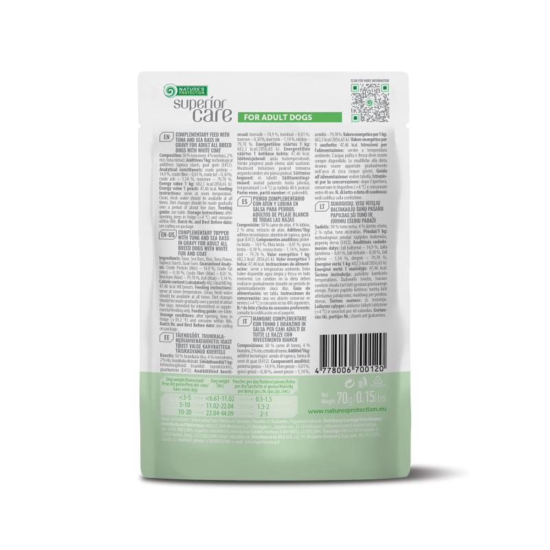 Adult Dogs Wet Food fo All Breeds with Tuna and Sea Bass