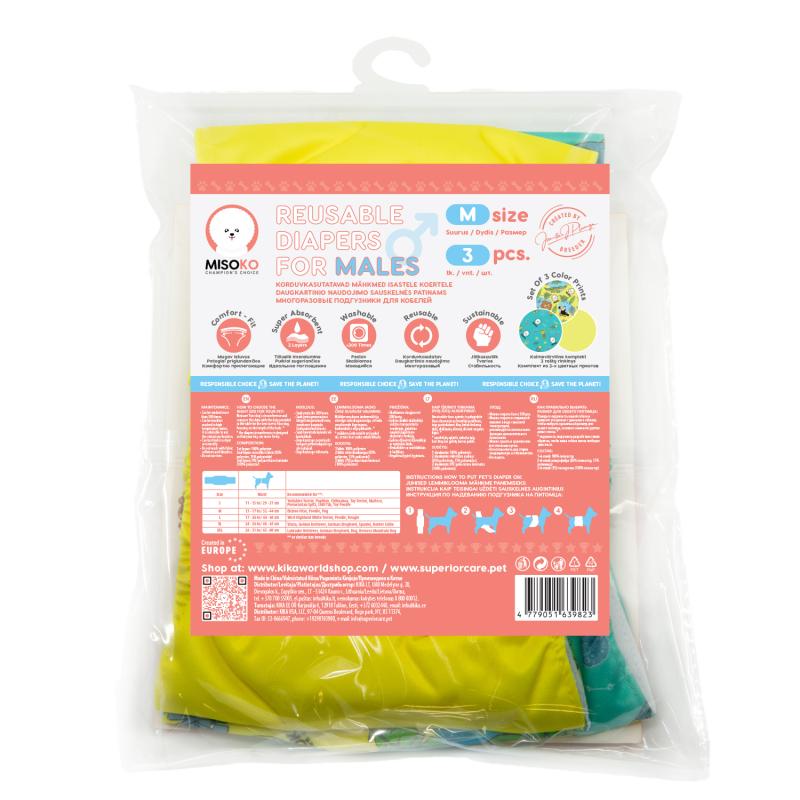 Reusable Male Dog Belly Bands – 3 Pack, Leakproof & Ultra Absorbent
