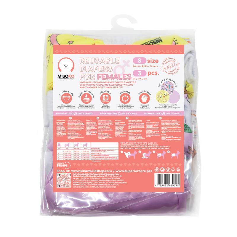 Premium Reusable Female Dog Diapers – 3 Pack, Odor Control & Leakproof
