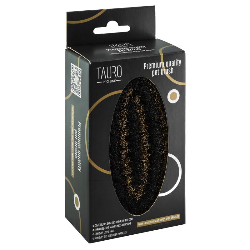 Pearwood Oval Massage Brush with Horsehair & Brass Bristles