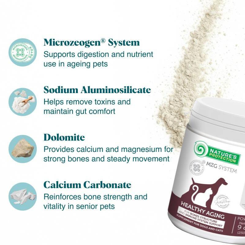 Healthy Aging – Senior Pet Supplement for Bone Strength, Neuromuscular Balance & Detox Support