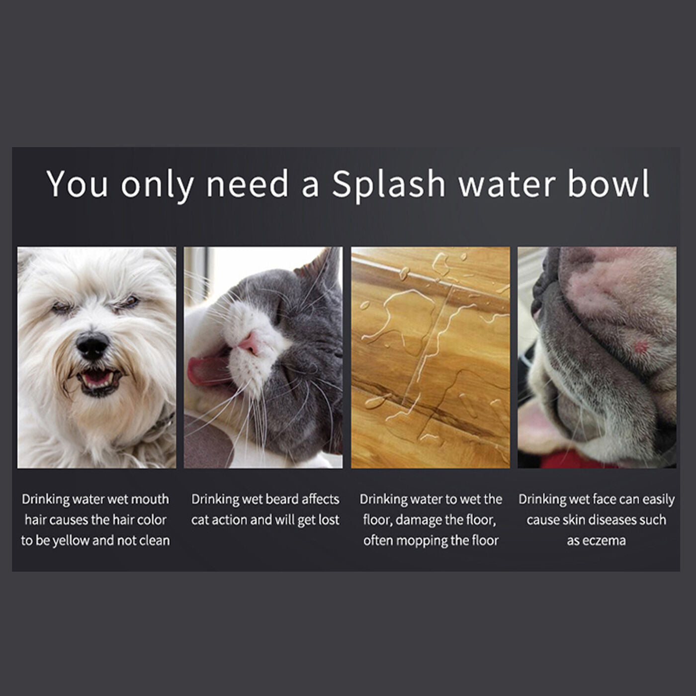 Anti-Splash Slow Drinking Pet Water Bowl
