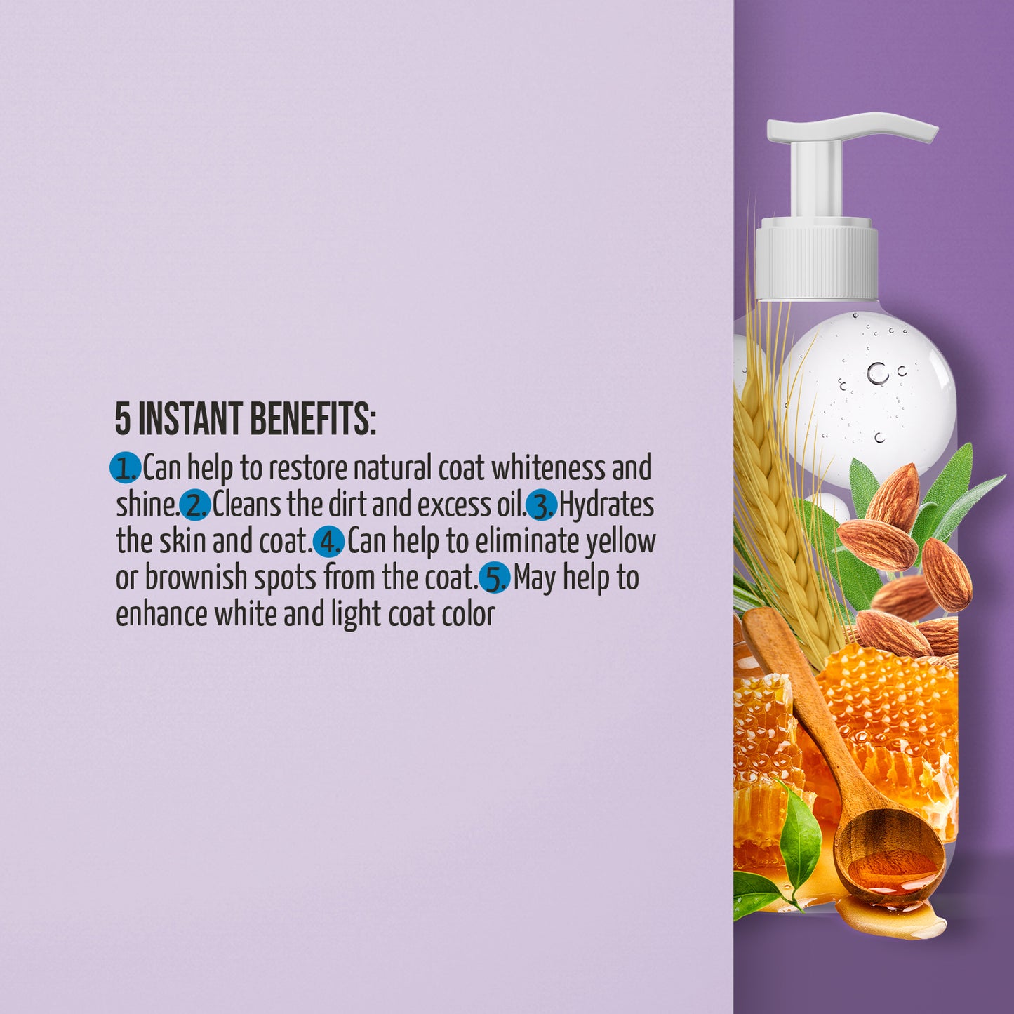 Whitening Shampoo for White & Light Coats – Dogs & Cats