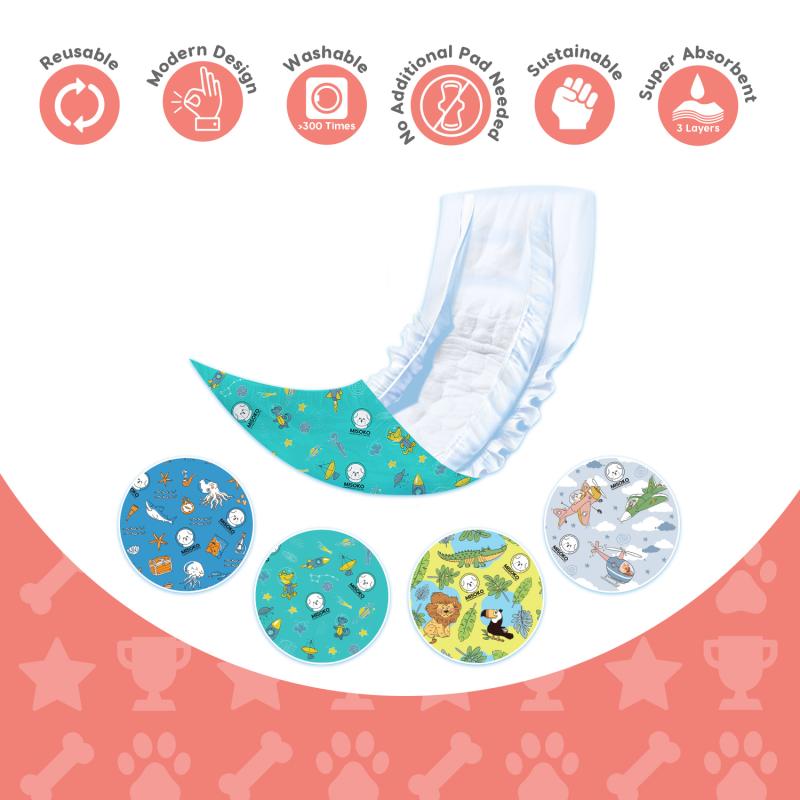 Reusable Male Dog Belly Bands – 3 Pack, Leakproof & Ultra Absorbent