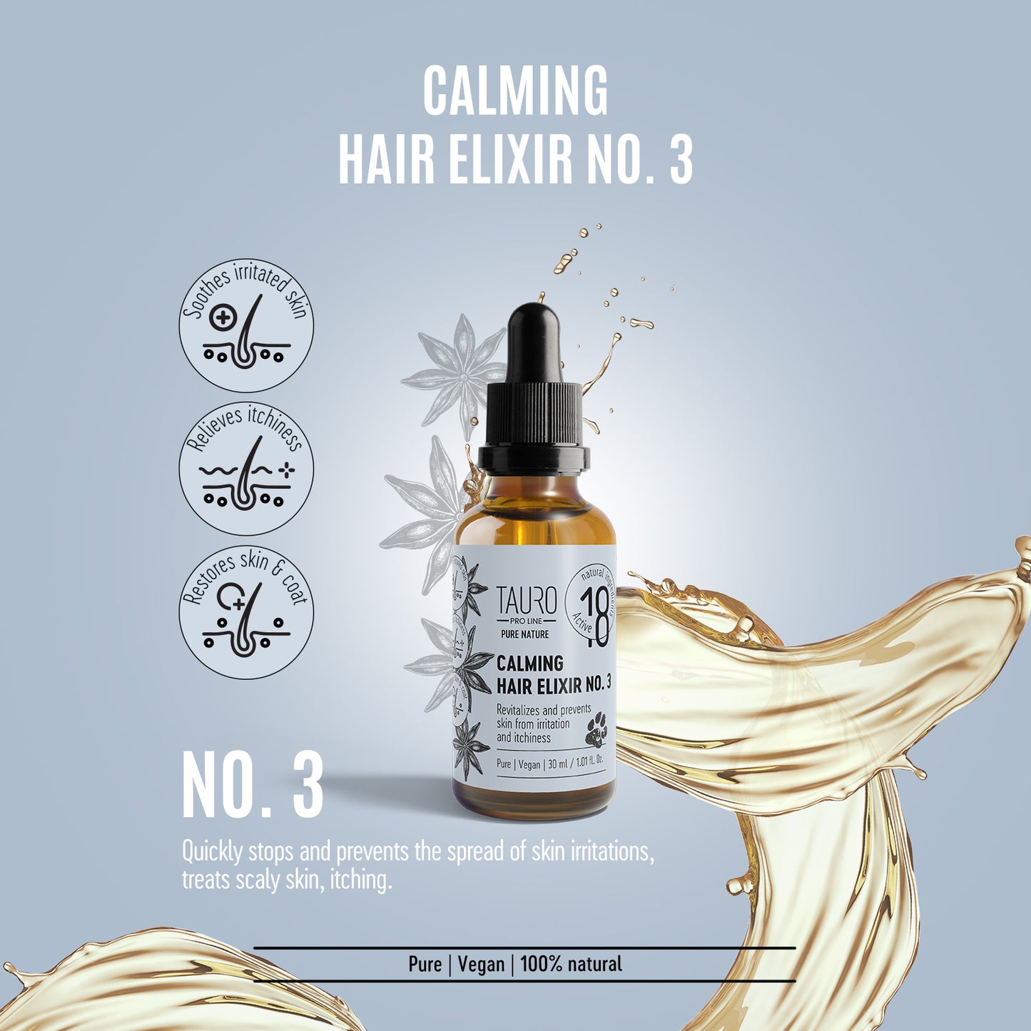 No. 3 Calming Hair Elixir – Anti-Itch Care for Dogs & Cats
