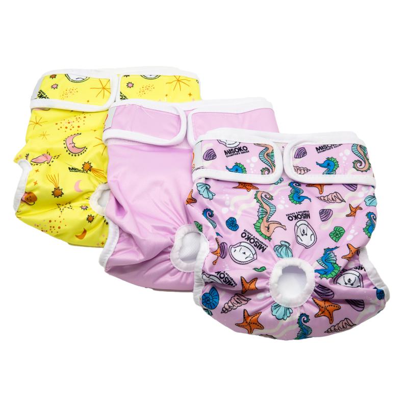 Premium Reusable Female Dog Diapers – 3 Pack, Odor Control & Leakproof