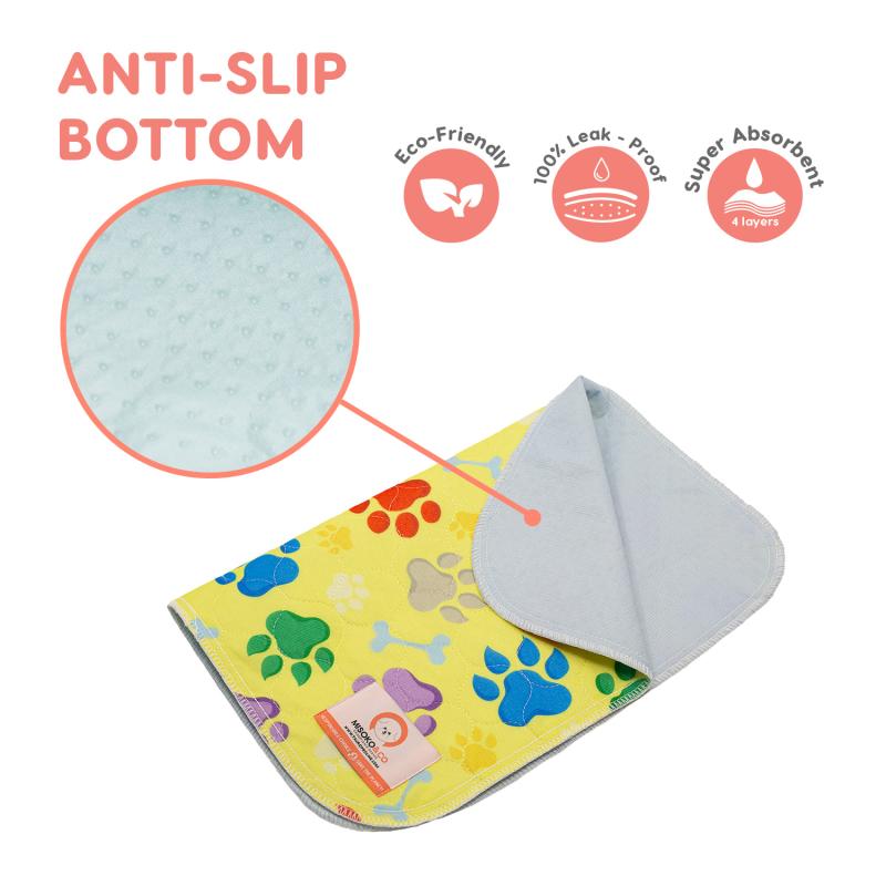 Super Absorbent Washable Puppy Pad with Odor Control & Non-Slip Backing