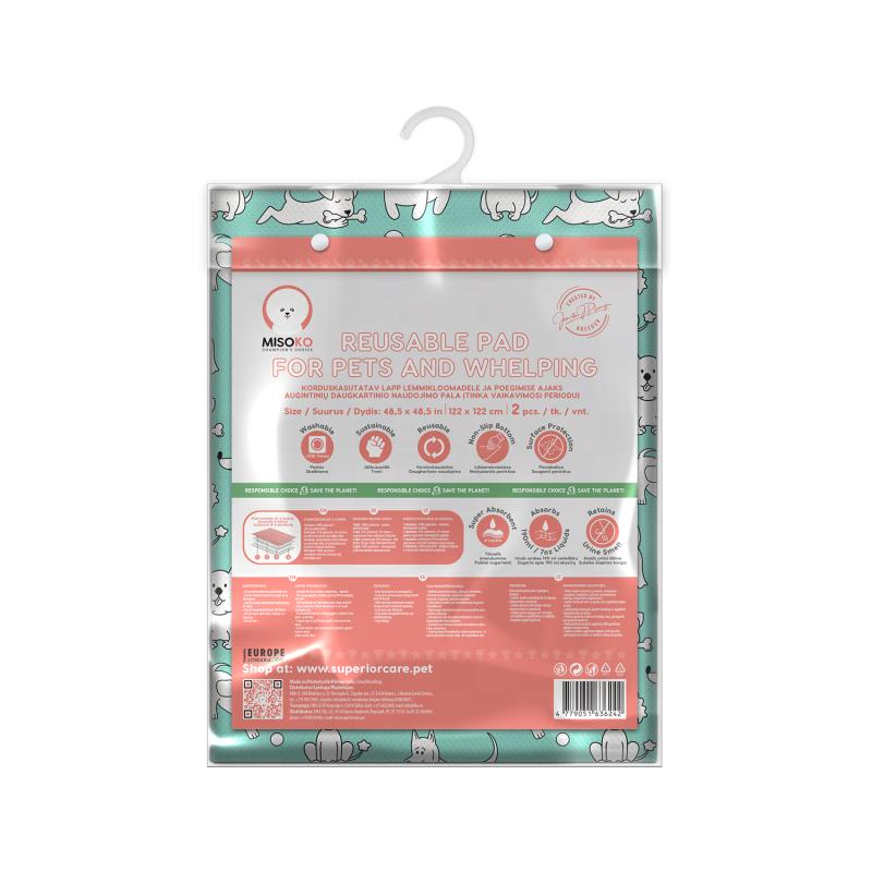 Super Absorbent Washable Whelping & Puppy Training Pads, 2 pack