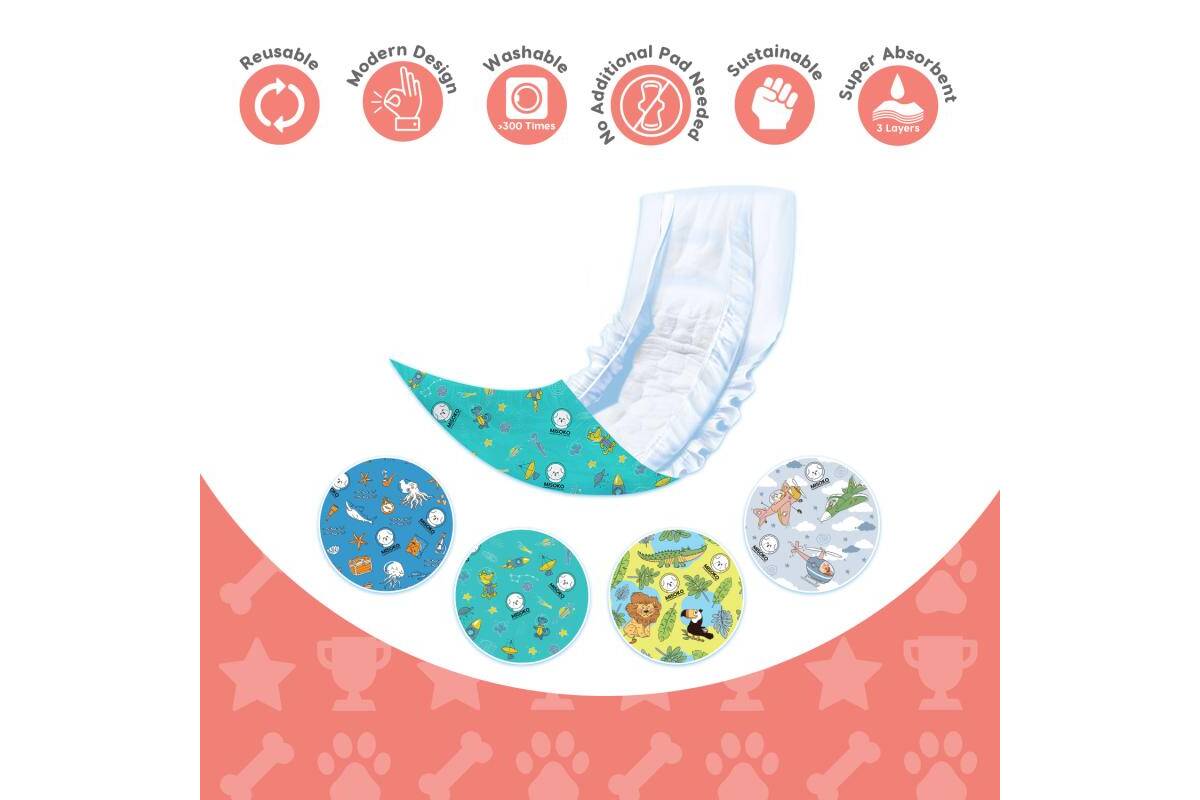 Reusable Male Dog Belly Bands – 3 Pack, Leakproof & Ultra Absorbent