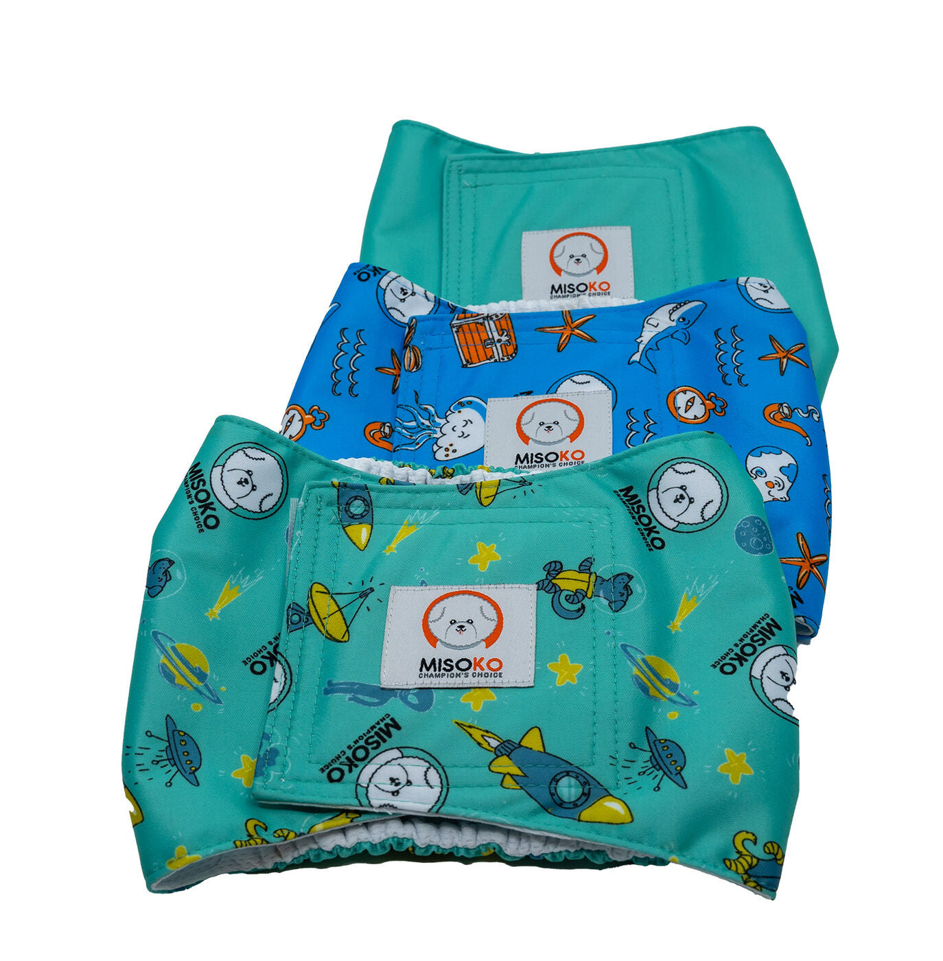 Washable Male Dog Diapers – 3 Pack Adjustable Belly Wraps