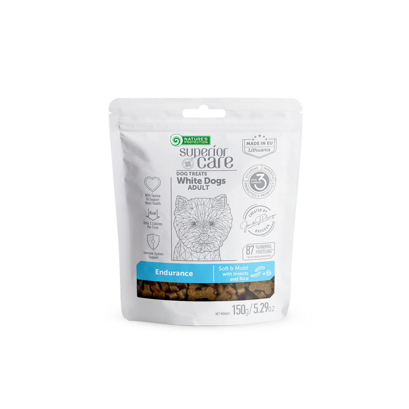 Sustainable Insect Protein & Rice Treats for Adult Dogs – Designed to Support Endurance and Maintain Bright White Coats