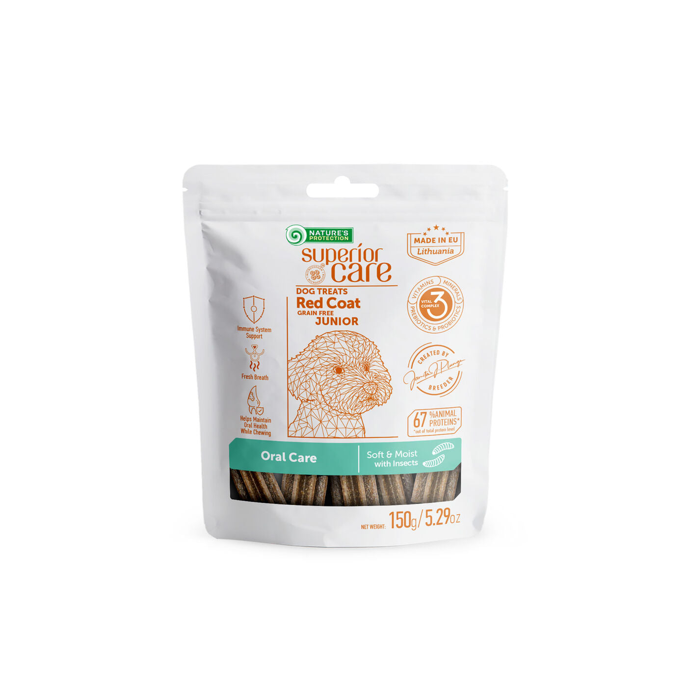 Grain-Free Complementary Dog Treats with Insect Protein for Junior Dogs – Supports Oral Care