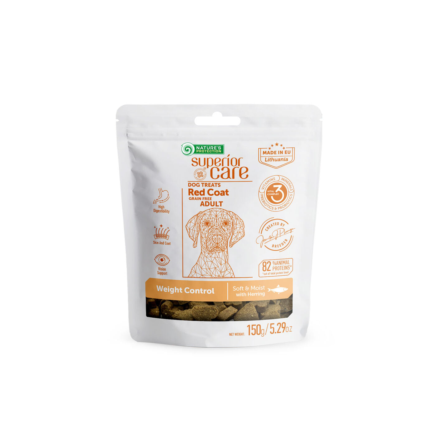 Grain-Free Complementary Dog Treats with Herring for Adult Dogs – Supports Weight Control