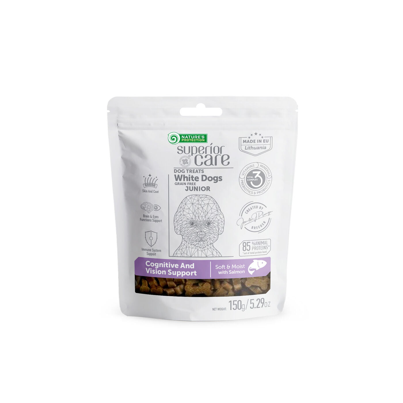 “Grain-Free Complementary Dog Treats with Salmon for Junior Dogs – Supports Sensitive Care