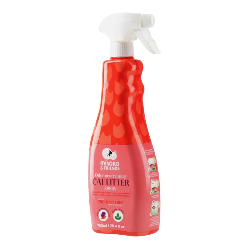 Odor & Stain Remover for Cat Litter – Unscented Bioactive Spray
