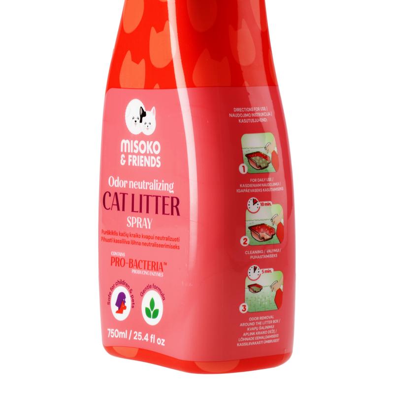 Odor & Stain Remover for Cat Litter – Unscented Bioactive Spray