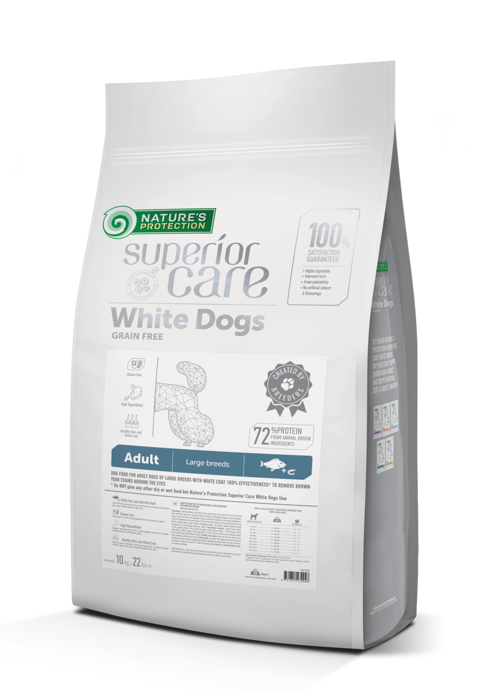 Adult Dogs Food for Light Coat Large Breeds with White Fish