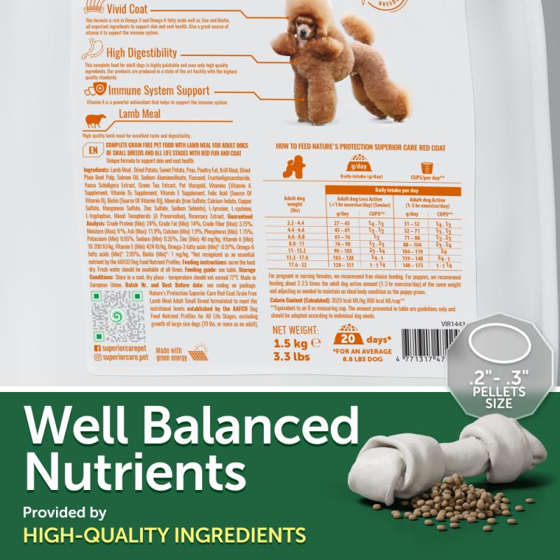 All Life Stages Dog Food for Red Coat Small & Mini Breeds with Lamb