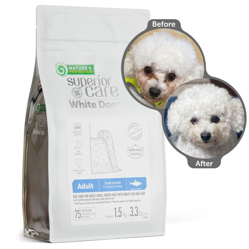 Adult Dogs Food for Light Coat Small Breeds with Herring