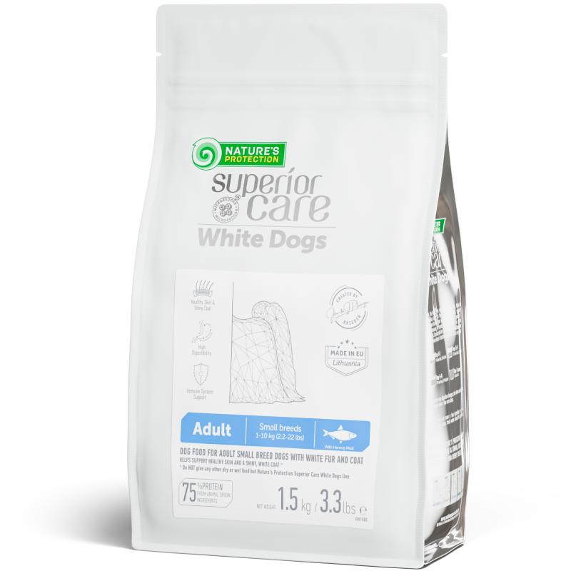Adult Dogs Food for Light Coat Small Breeds with Herring