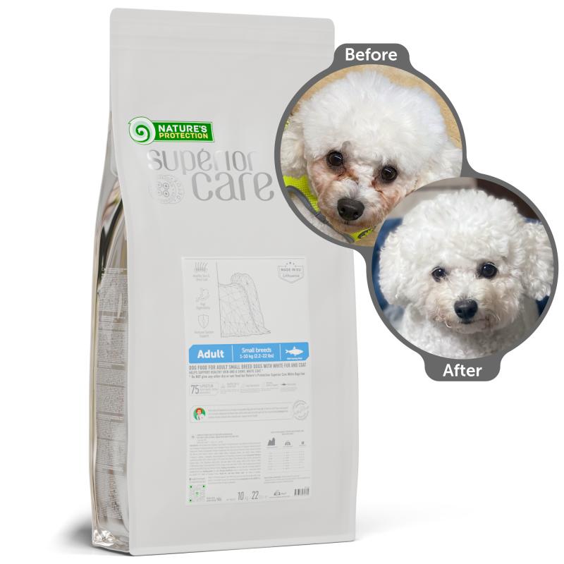 Adult Dogs Food for Light Coat Small Breeds with Herring