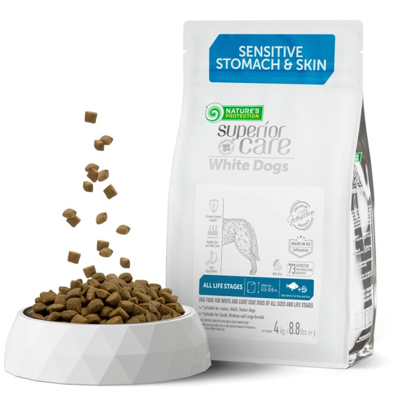 All Life Stages Dogs Food for Light Coat All Breeds with White Fish and Rice