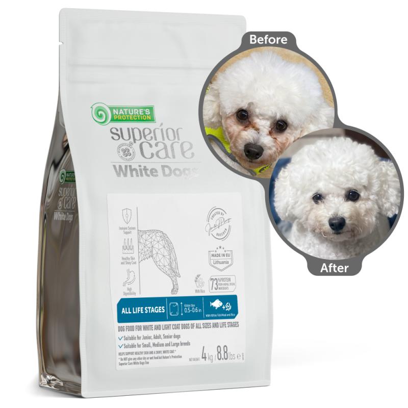 All Life Stages Dogs Food for Light Coat All Breeds with White Fish and Rice