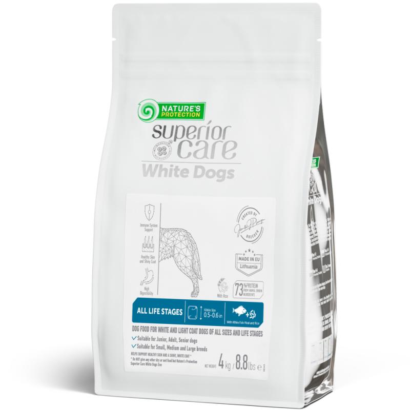 All Life Stages Dogs Food for Light Coat All Breeds with White Fish and Rice