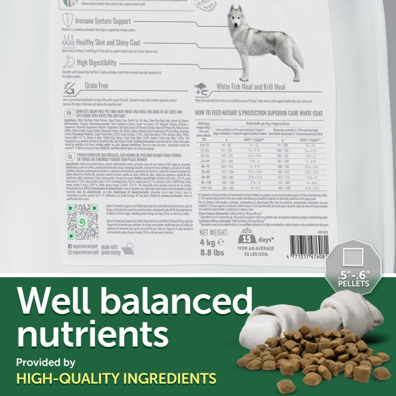 All Life Stages Dogs Food for Light Coat All Breeds with White Fish