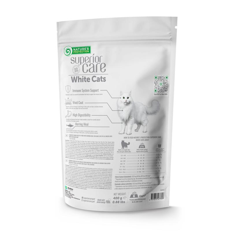 Adult Light Coat Cats Dry Food with Herring – For All Breeds
