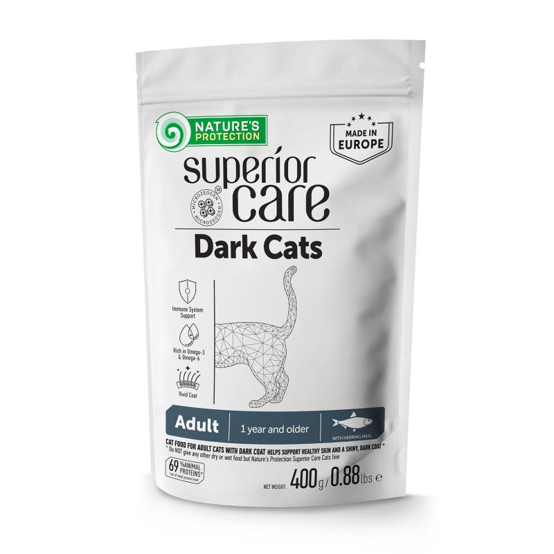 Adult Dark Cats Dry Food with Herring – For All Breeds