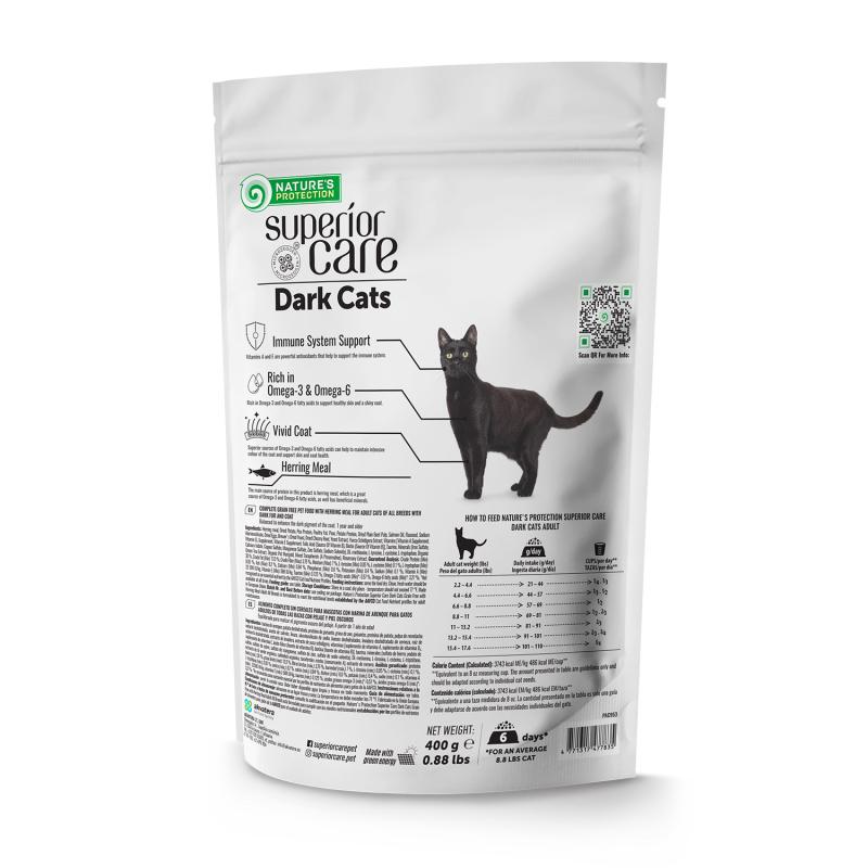 Adult Dark Cats Dry Food with Herring – For All Breeds