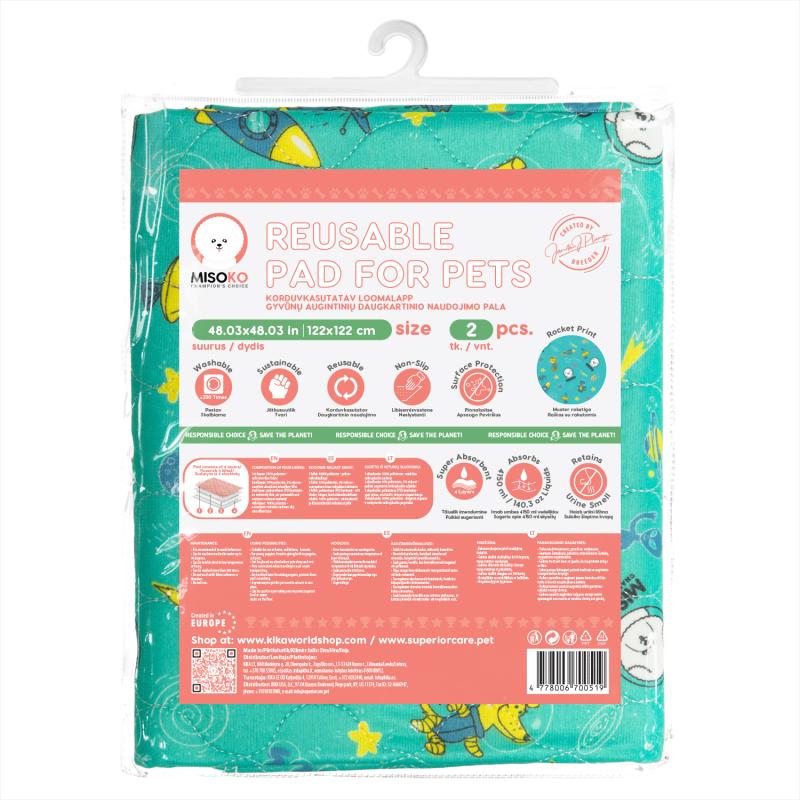 Super Absorbent Washable Whelping & Puppy Training Pads, 2 Pack