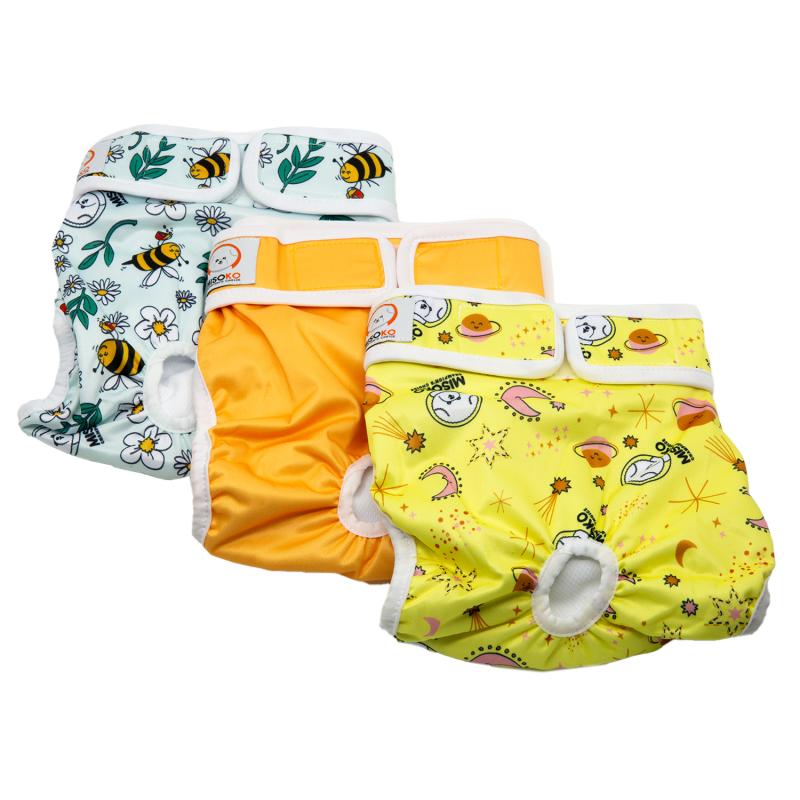 Premium Reusable Female Dog Diapers – 3 Pack, Odor Control & Leakproof