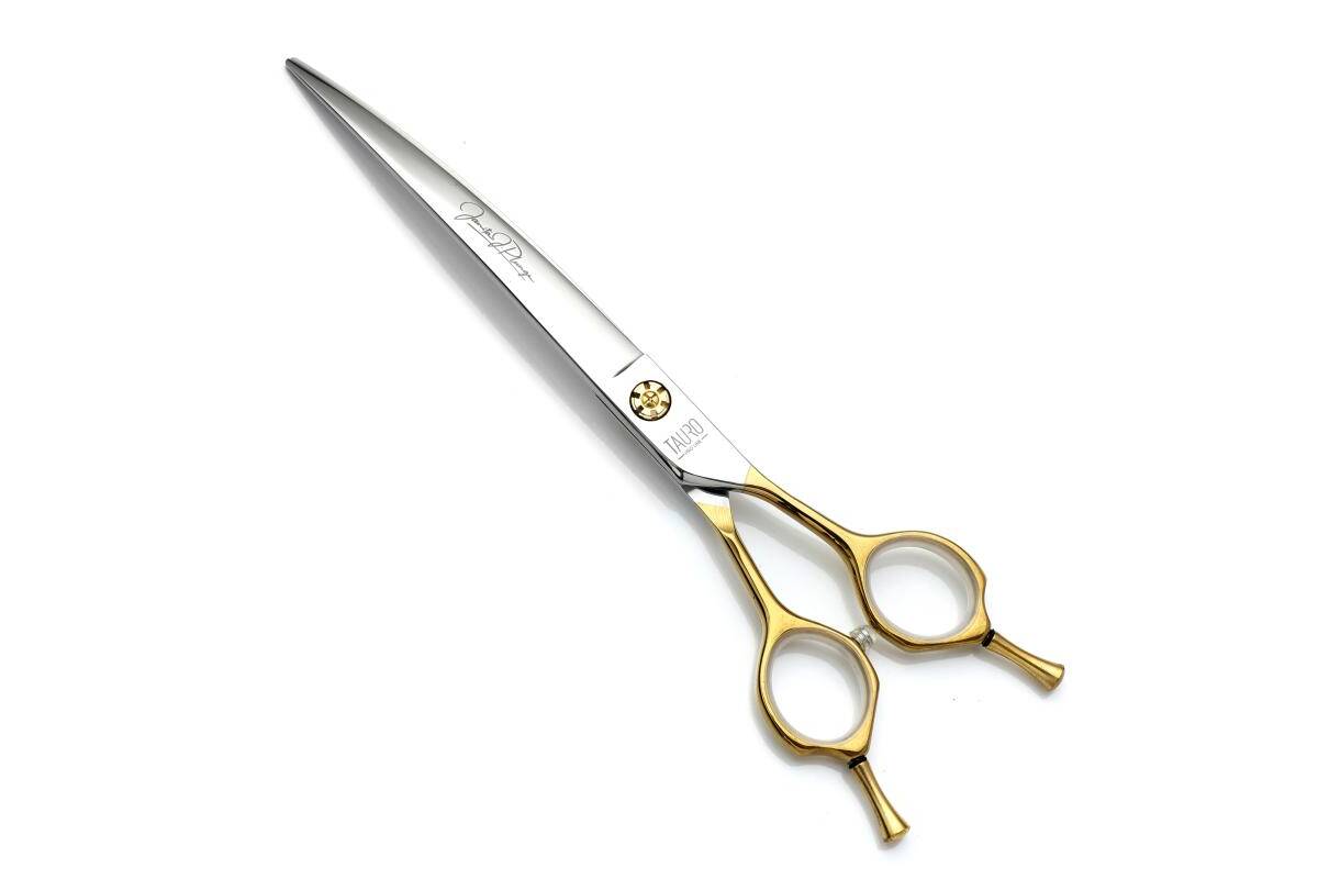 Ergonomic Curved Pet Grooming Scissors – Ultra Sharp 440C Steel