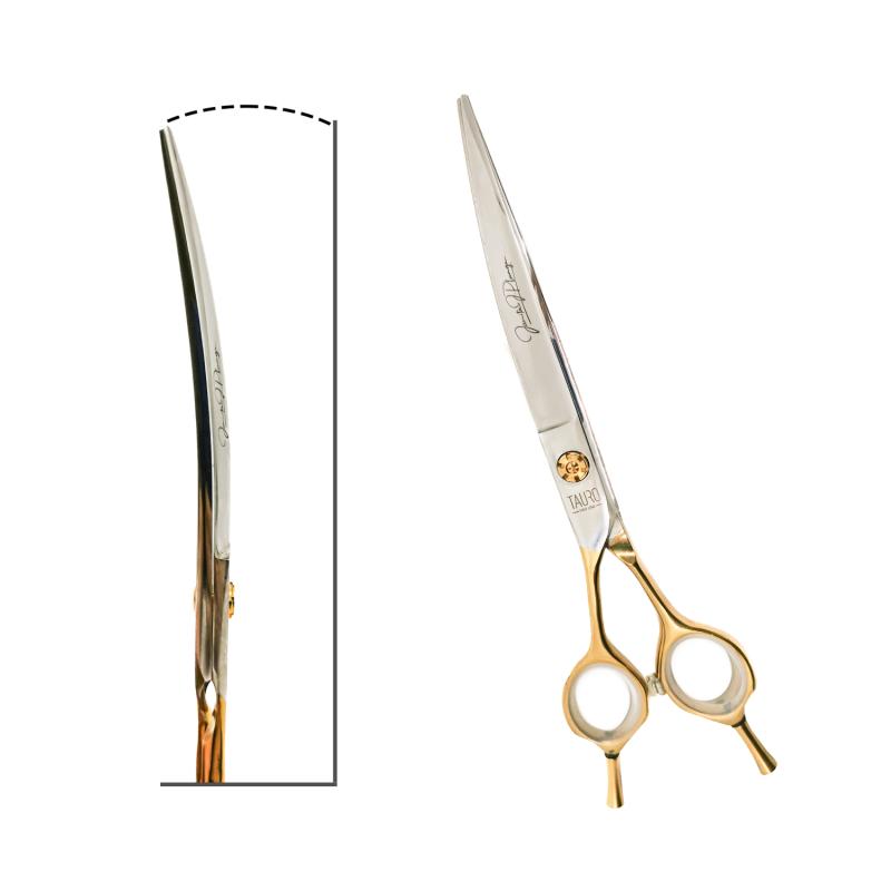 Premium Curved Left-Handed Pet Grooming Scissors