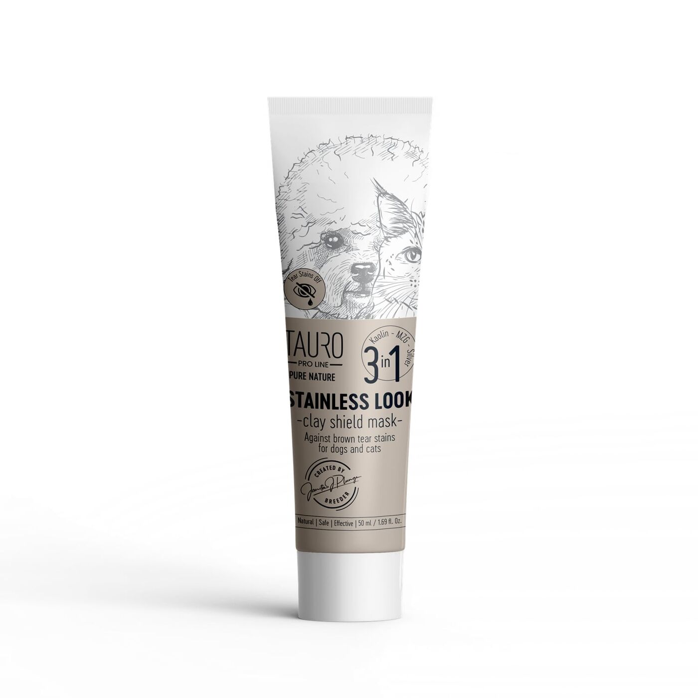Natural Clay Tear Stain Remover Mask for Dogs & Cats