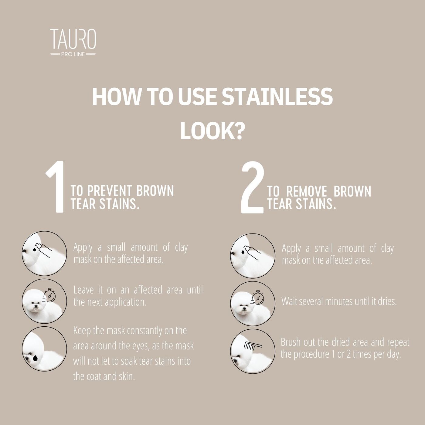 Natural Clay Tear Stain Remover Mask for Dogs & Cats