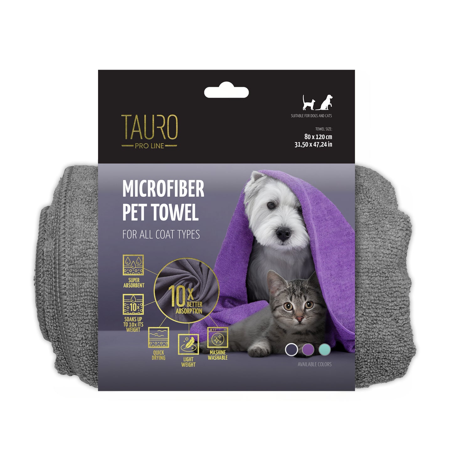 Ultra Absorbent Microfiber Pet Towel (Grey)