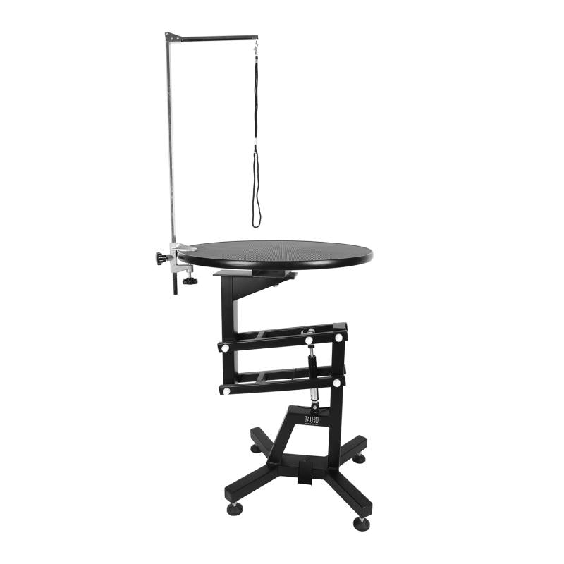 Professional Round Grooming Table with 360° Rotation and Adjustable Height