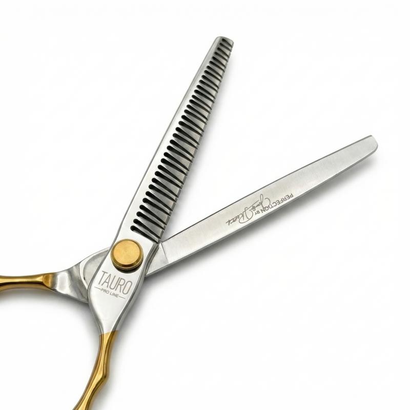 TAURO Perfection by Janita J. Plungė straight thinning (chunker) scissors for right-handed users, 34 teeth, stainless steel, 18 cm