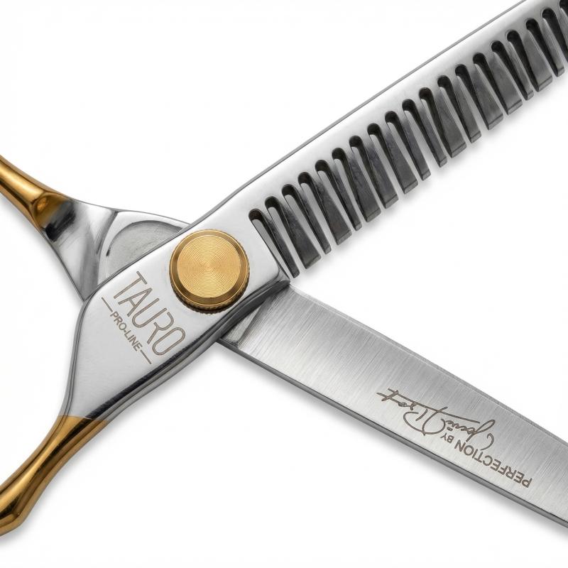 TAURO Perfection by Janita J. Plungė straight thinning (chunker) scissors for right-handed users, 34 teeth, stainless steel, 18 cm