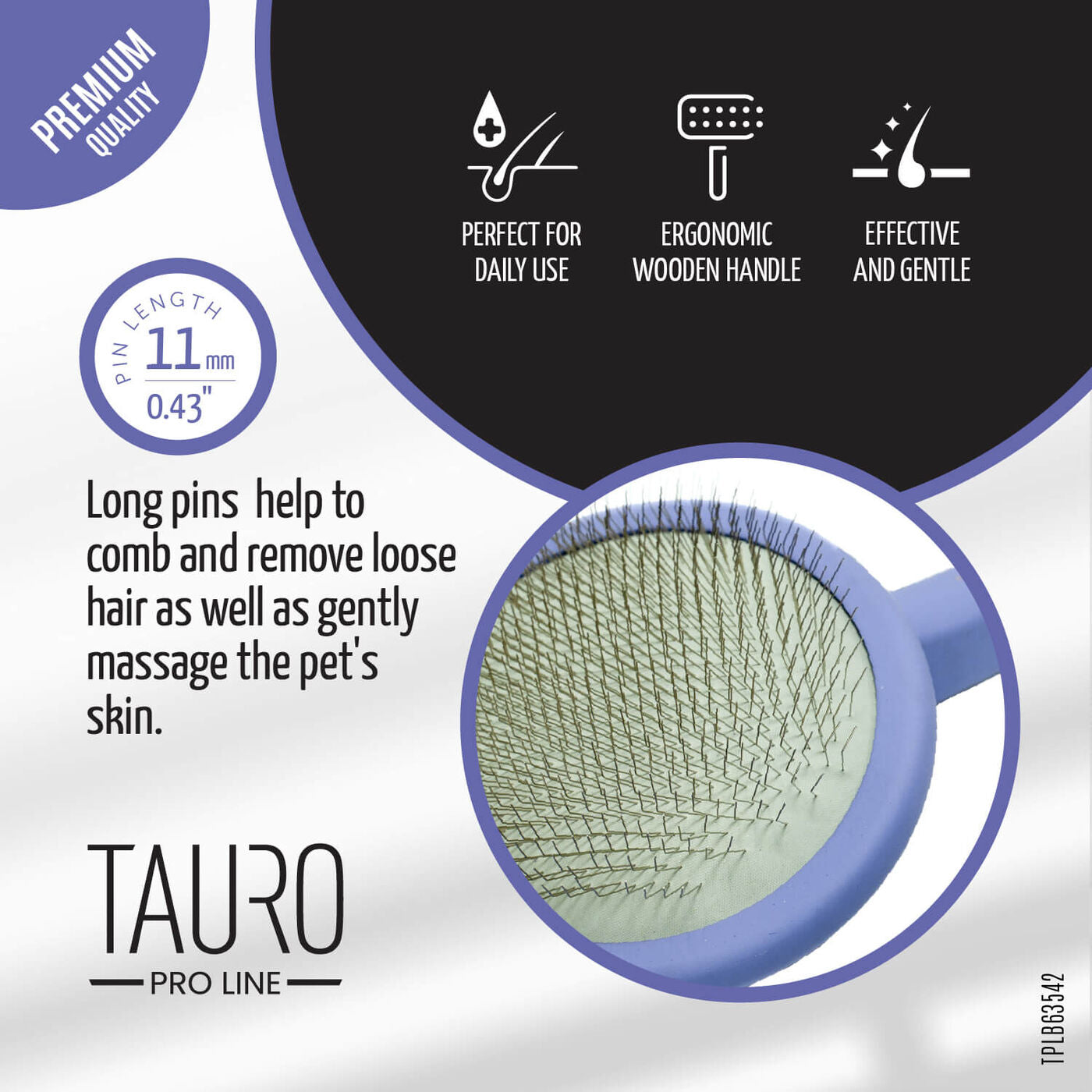 Ergonomic Non-Slip Wooden Detangling Brush for Dogs & Cats