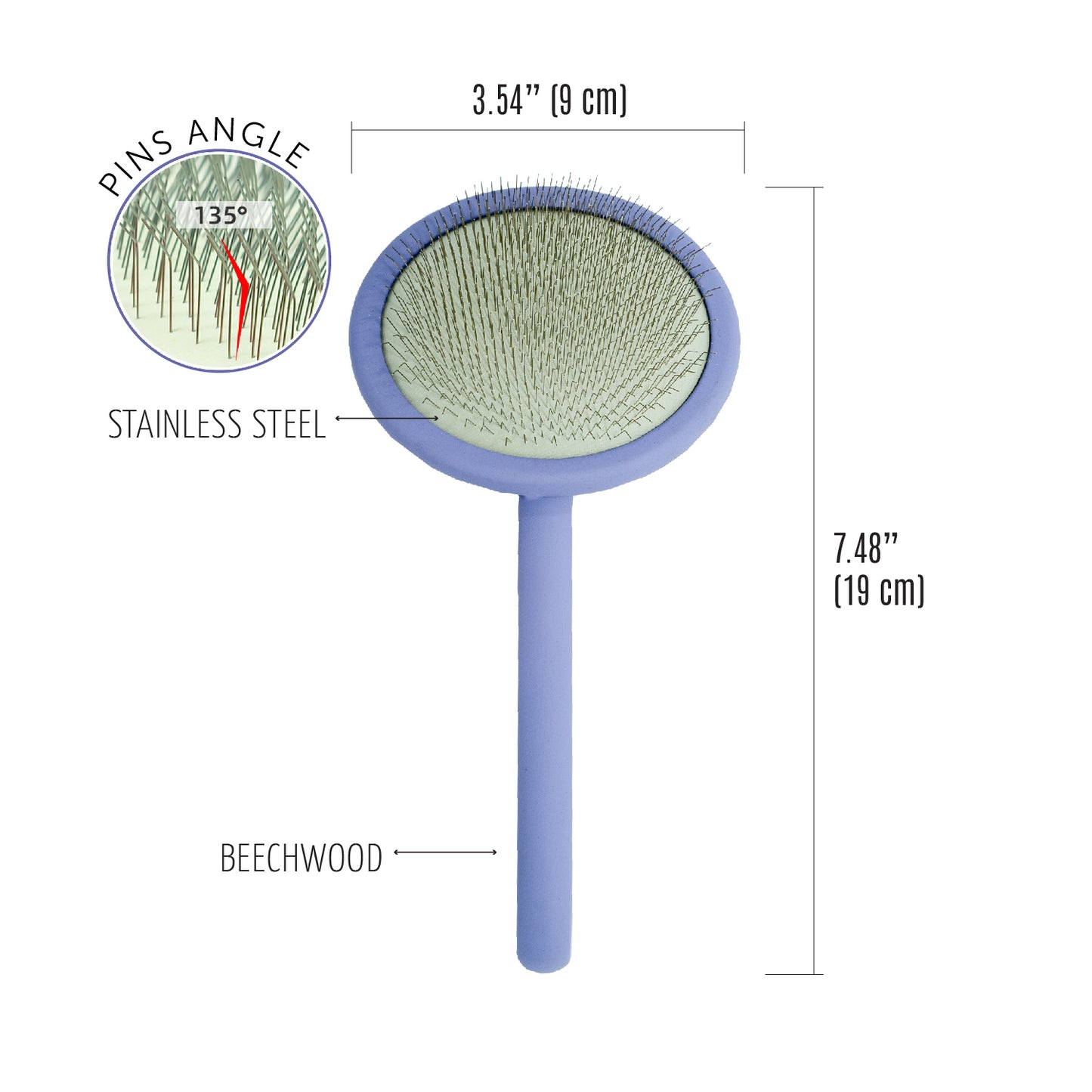 Ergonomic Non-Slip Wooden Detangling Brush for Dogs & Cats