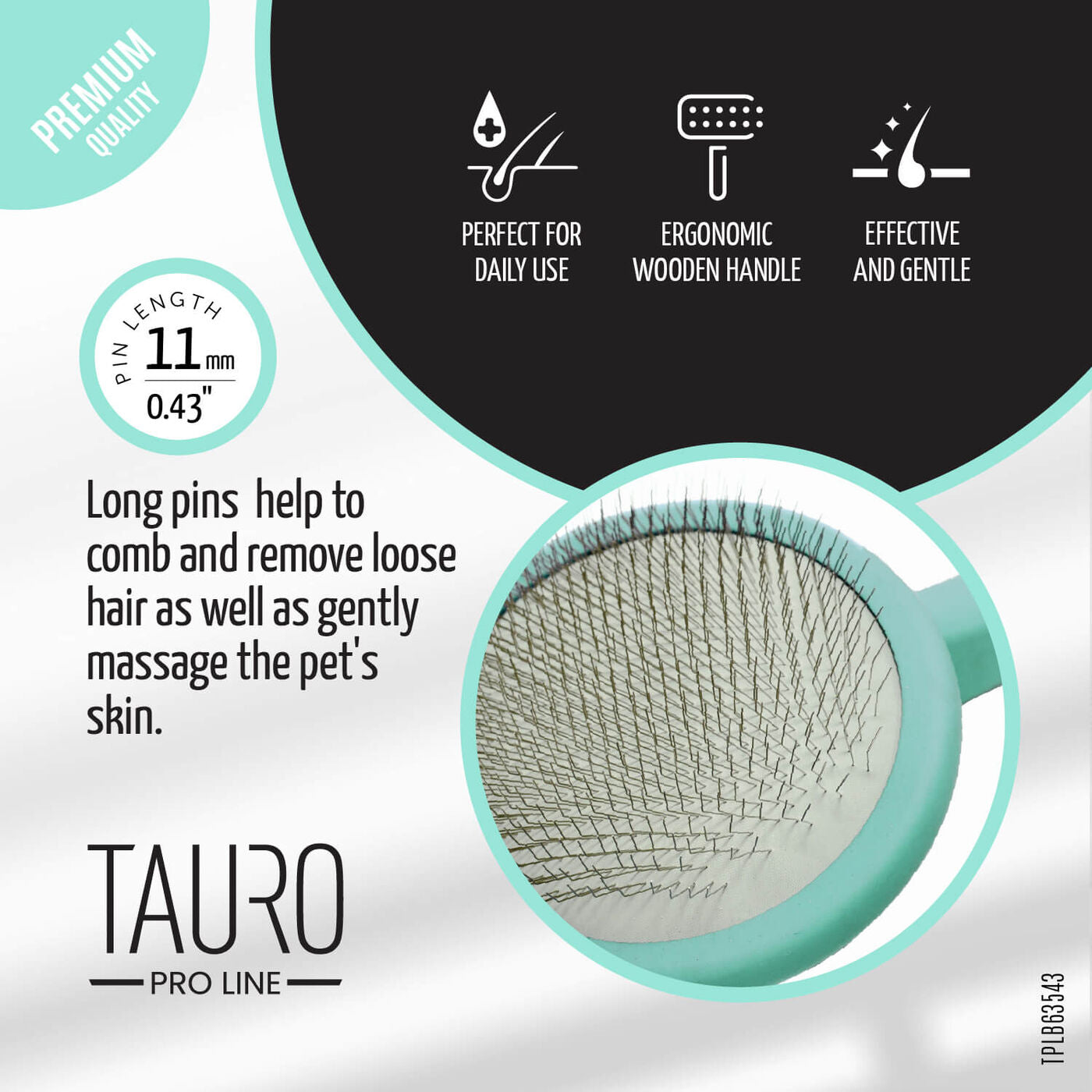 Ergonomic Non-Slip Wooden Detangling Brush for Dogs & Cats
