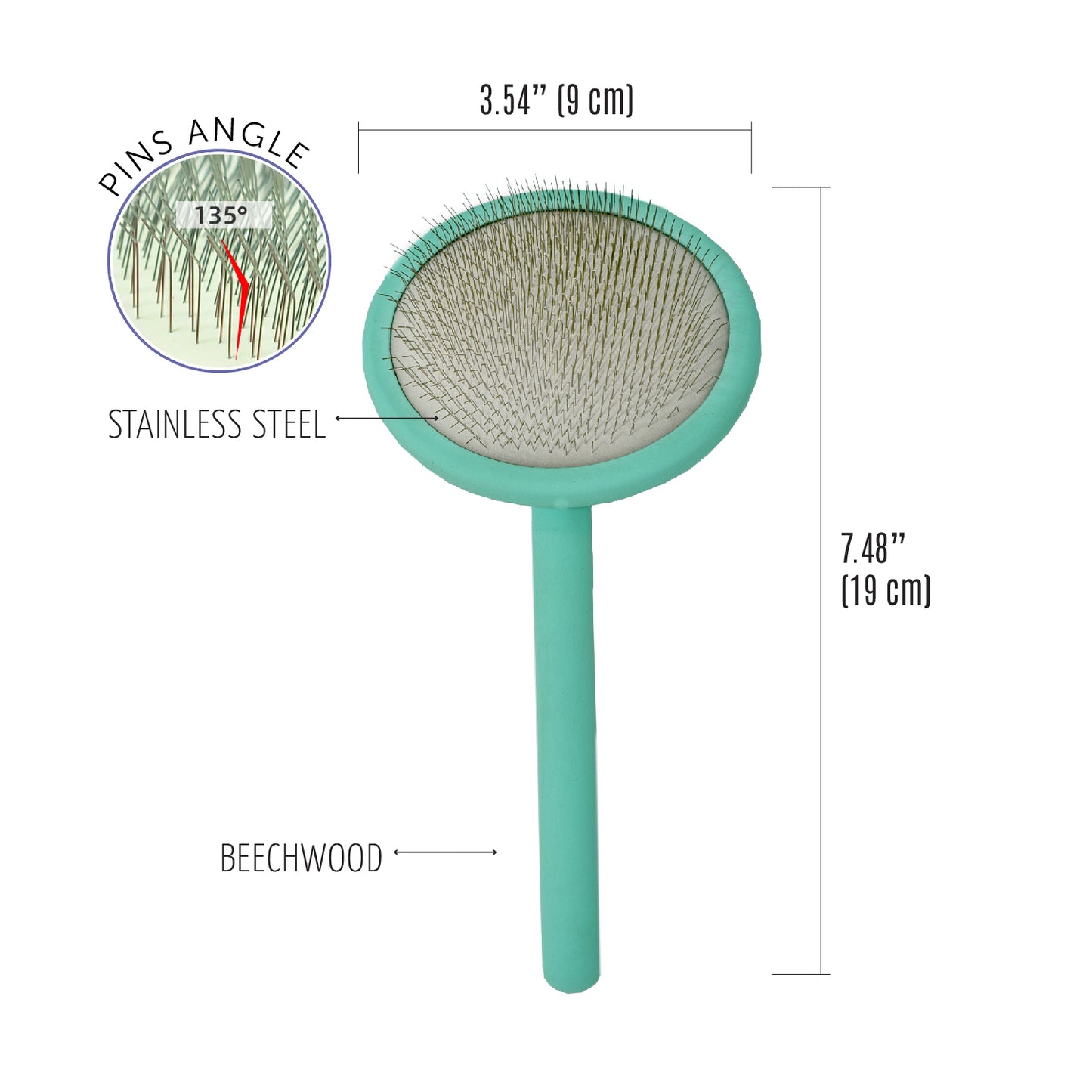 Ergonomic Non-Slip Wooden Detangling Brush for Dogs & Cats